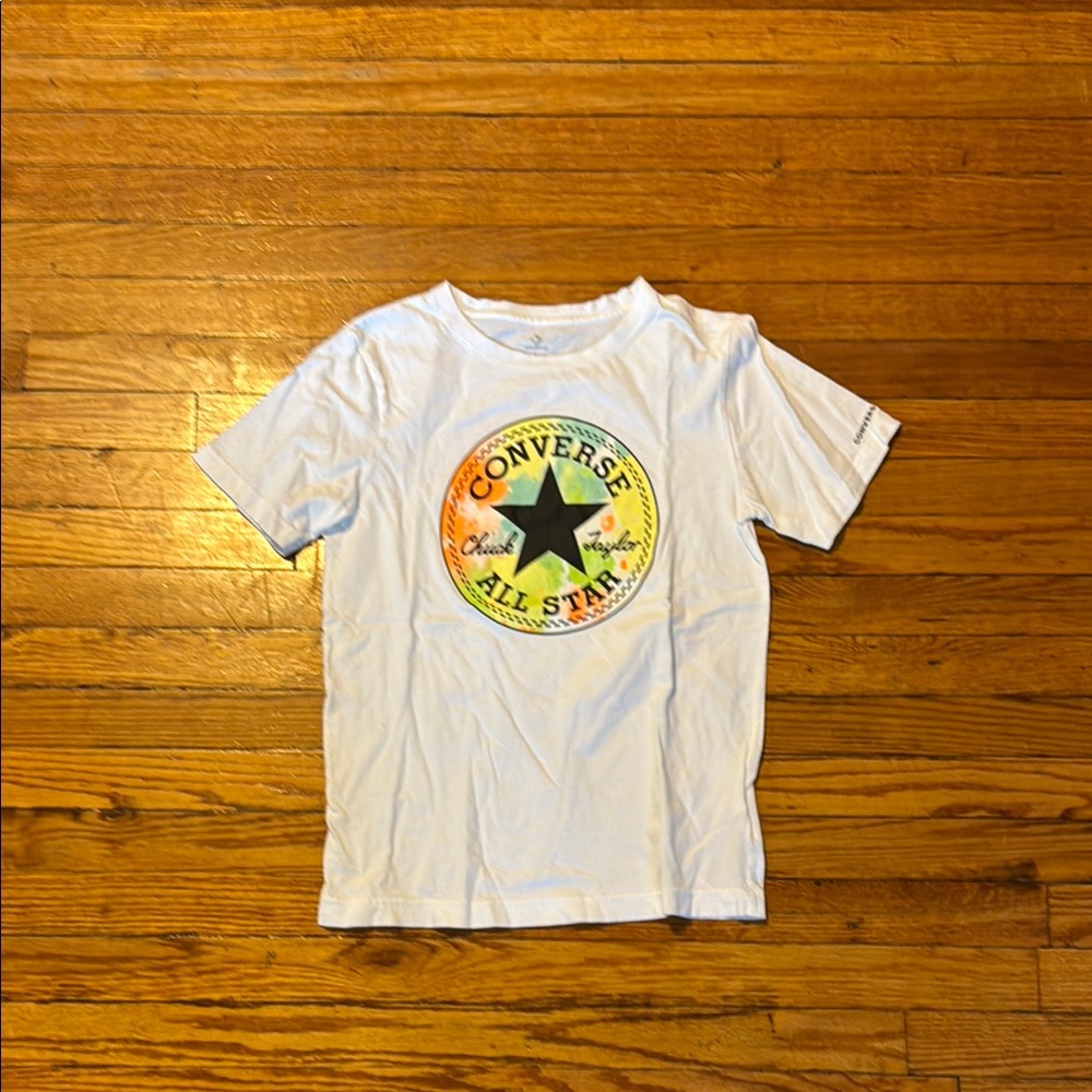 Converse Youth White Short Sleeve Tee with Star Logo